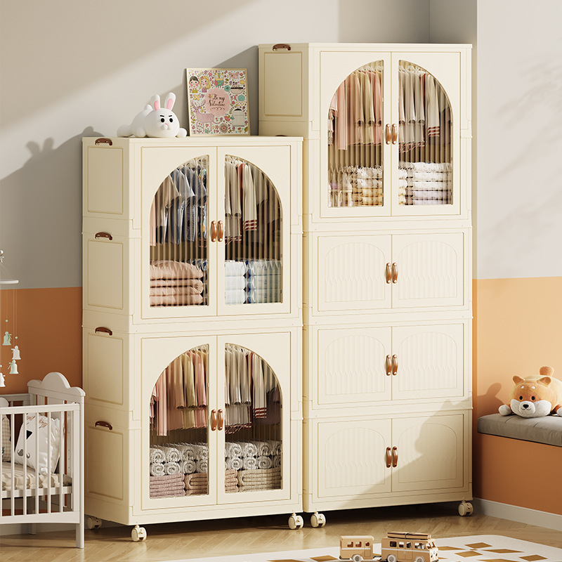Installation-Free Storage Cabinet Storage Cabinet Household Clothes Toy Locker Baby Children Organizing Plastic Snack Cabinet