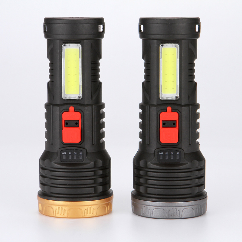 Strong Light Long-Range Flashlight Outdoor Portable Bright Led Light Flashlight Usb Rechargeable Light Lighting Work Light