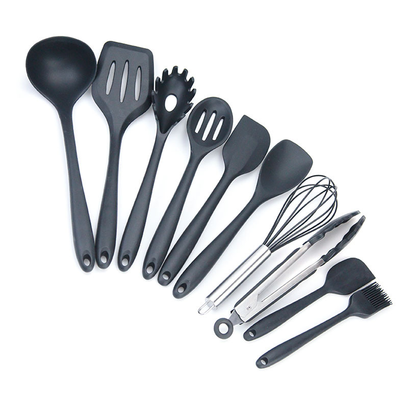 Factory in Stock All-Inclusive Silicone Kitchenware Set 10-Piece Non-Stick Pan Silicone Kitchenware Set Cooking Ladel Tools