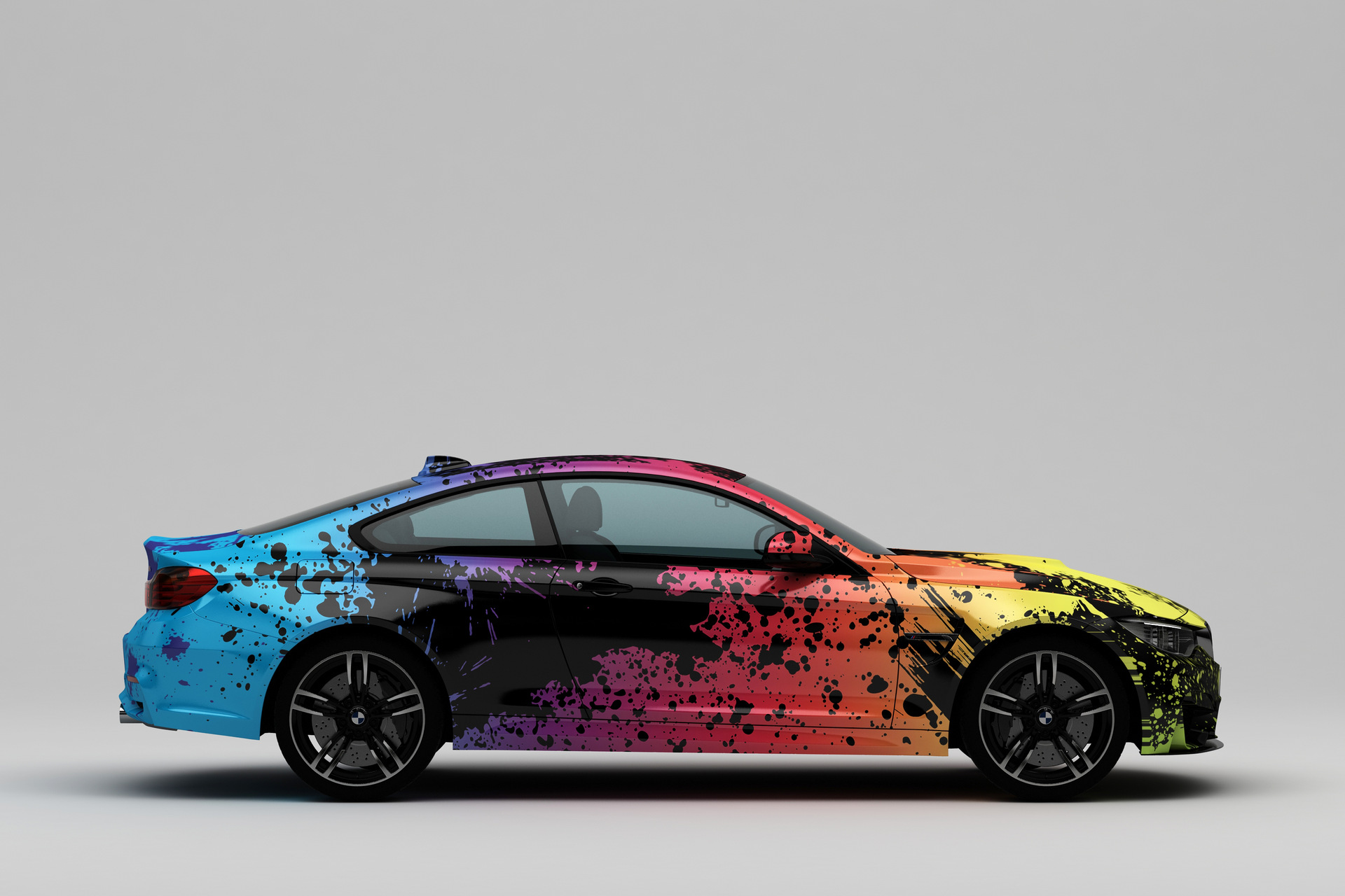 彩绘膜汽车改色膜 汽车涂鸦膜 个性改装车 渐变彩绘 汽车贴膜贴纸