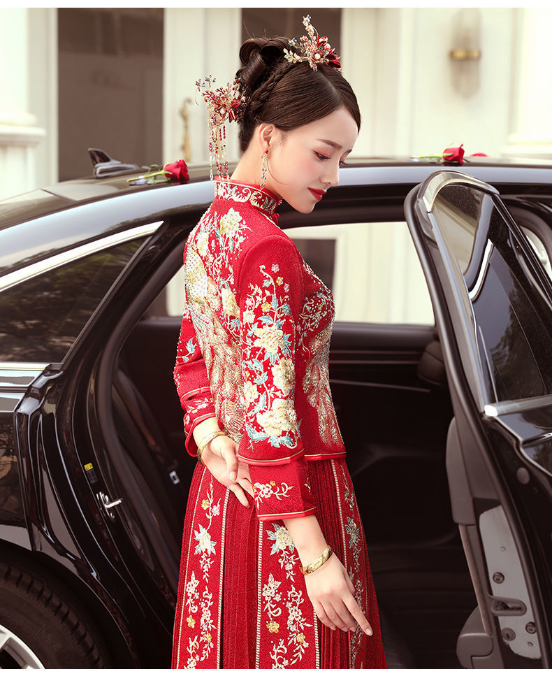 唐装女1秀禾服新款结婚礼服新娘敬酒服龙凤褂中式嫁衣禾服秋冬季