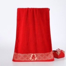 大红毛巾福寿字寿比南山红色老人祝寿宴过寿生日礼品回礼毛巾礼盒