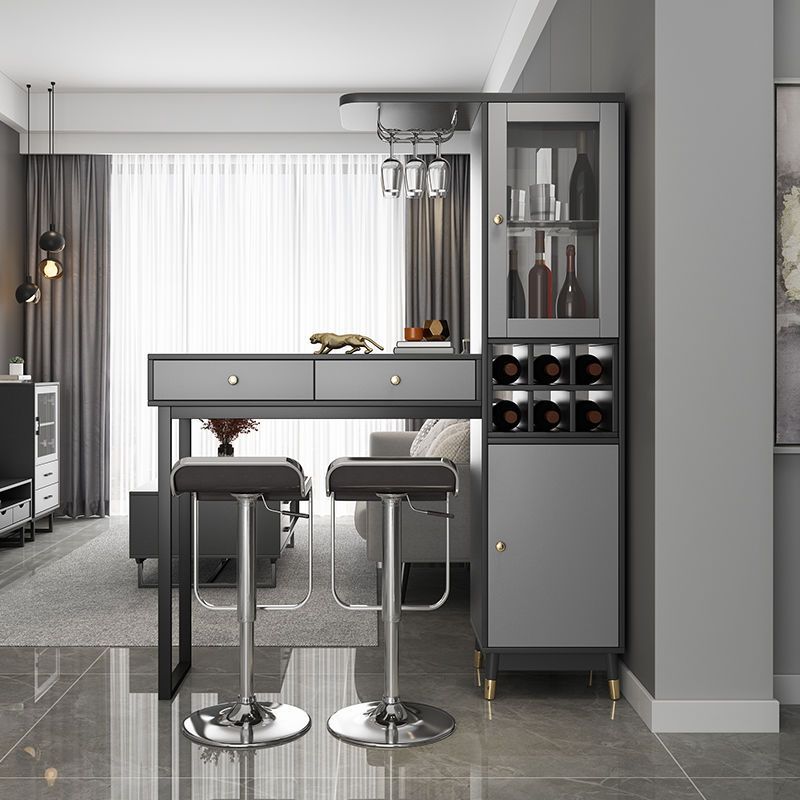 北欧现代客厅餐厅家庭吧台桌椅组合 简约家用酒柜玄关柜隔断柜子