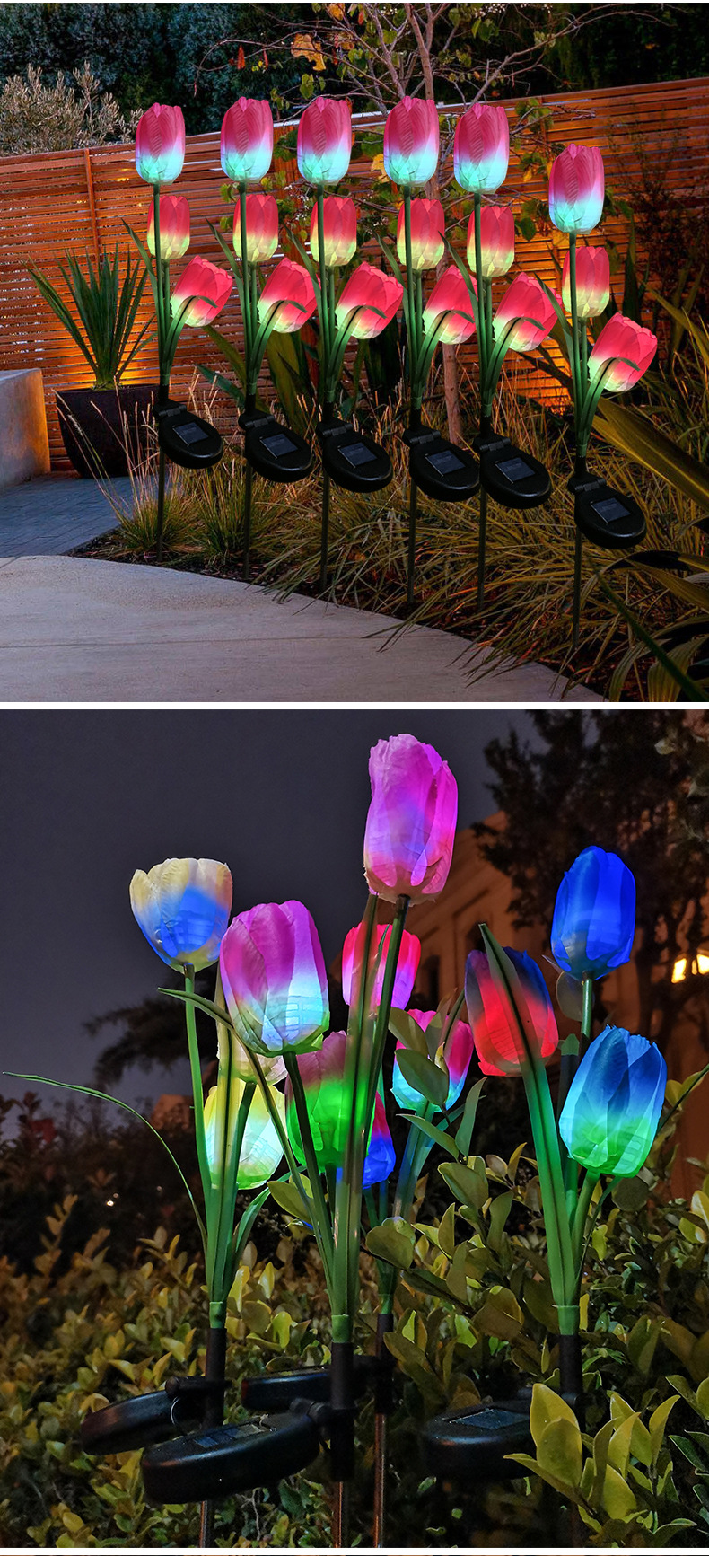 太阳能跨境led灯户外庭院公园仿真郁金香花灯景观灯