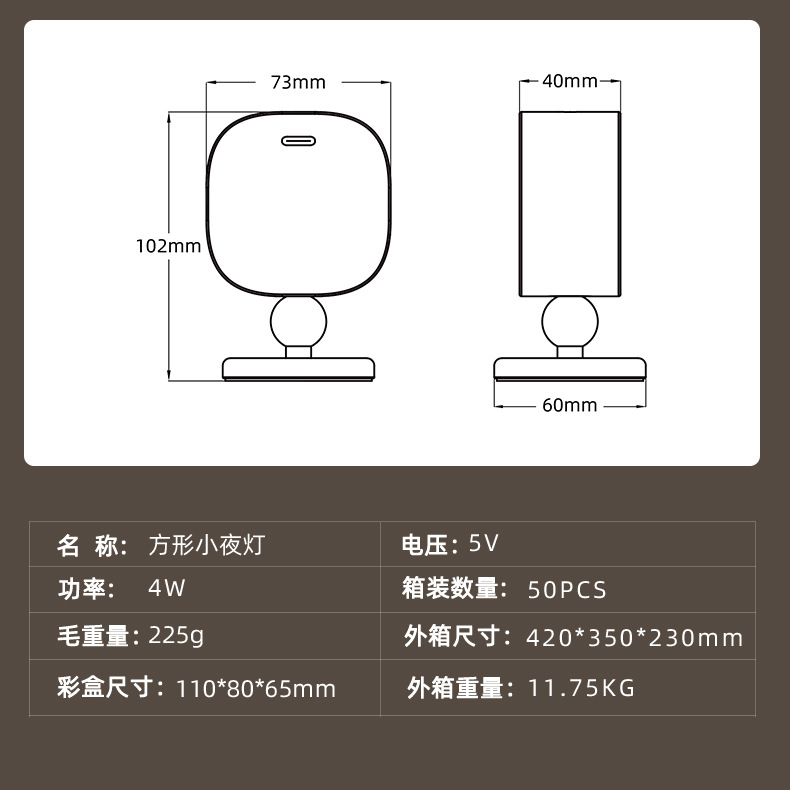 Led New Creative Charging Solid Wood Small Night Lamp Dimmable Table Lamp Smart Human Body Radar Bedside Aisle Induction Lamp