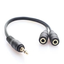 3.5mm一分二母头耳机分频线耳机转接线延长线情侣线1公2母音频线