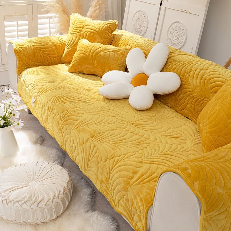 Nordic Light Luxury Sofa Cushion Short Plush Cushion Four Seasons Universal Simple Modern Non-Slip Thickened Cover