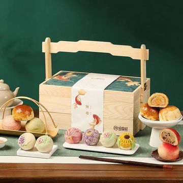 现代简约中秋月饼高档礼盒装传统手工和果子流心蛋黄酥送长辈礼品