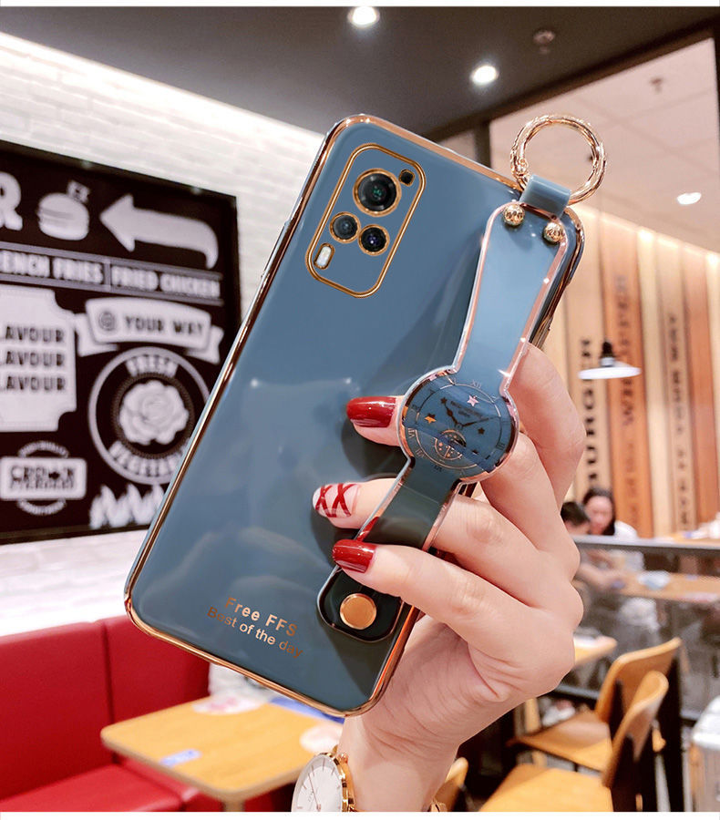 vivox60手机壳软硅胶x60pro镜头全包防摔套x60情侣款超薄腕带斜挎