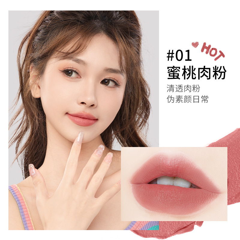 M'AYCREATE Velvet Matte Lip Gloss Female Matte Velvet Lipstick Male Student Cheap Long-Lasting White No Stain on Cup