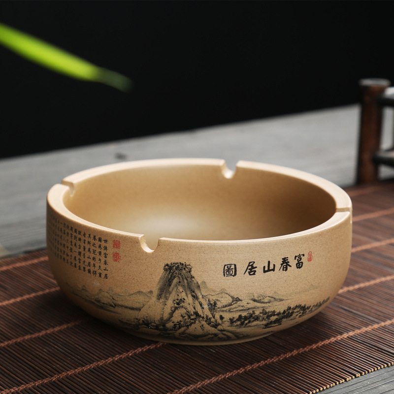 大号烟灰缸陶瓷个性潮流时尚客厅酒店家用办公室粗陶烟缸-阿里巴巴