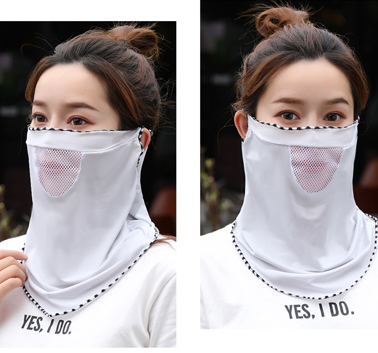 夏季防紫外线口罩女全遮脸薄款护颈透气面纱冰丝网口防晒挂耳面罩