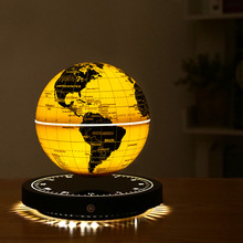 磁悬浮地球仪时钟底座金色发光地球仪炫彩氛围小夜灯科技感摆件