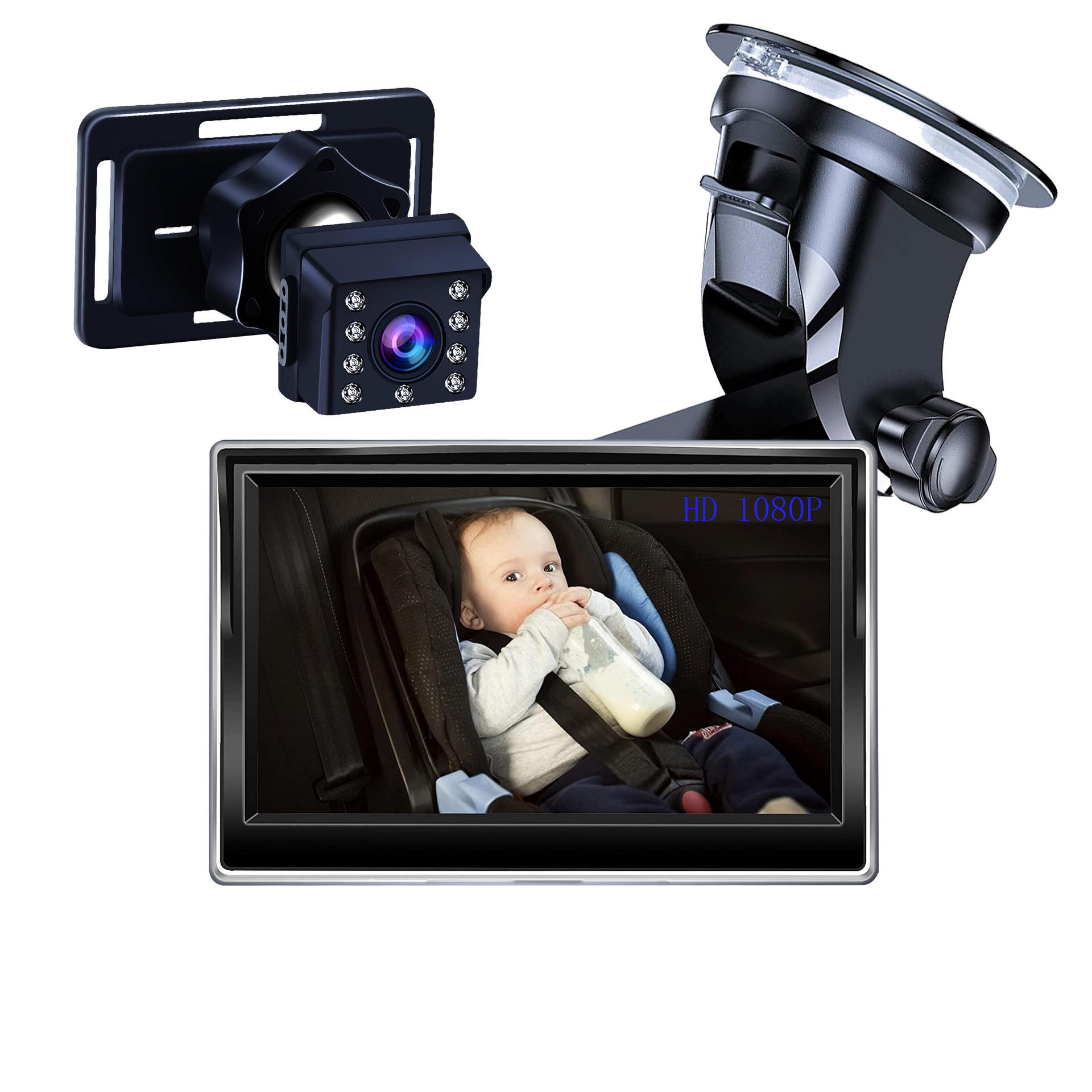 baby car mirror 车载车内婴儿监控器 彩色hd1080p高清红外摄像头