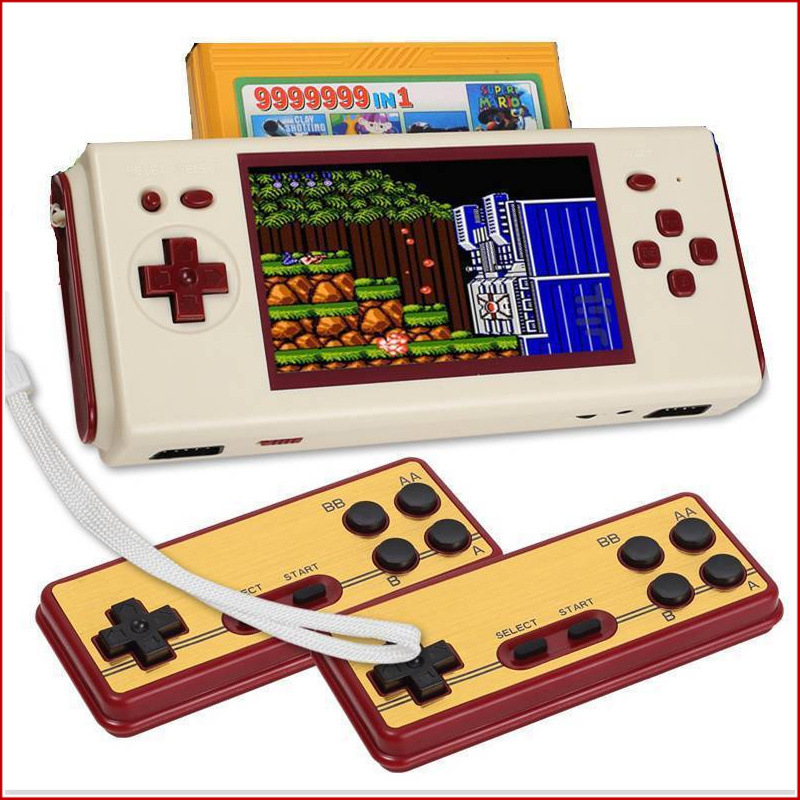 fc插卡大屏掌机无线手柄红白机怀旧掌上游戏机老式游戏卡小霸王卡
