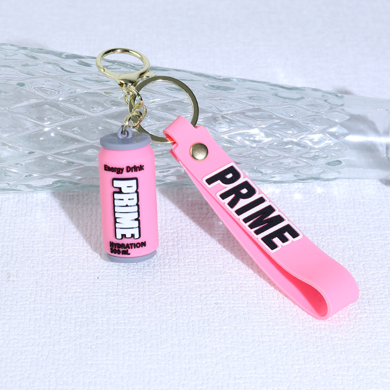 Creative Primedrink Beverage Bottle Keychain Pendant Silicone Bottle-Shaped Couple Bags Car Pendant Small Gift