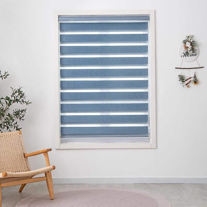 Soft Gauze Shutter Double-Layer Full Shading Household Bedroom Living Room Sun-Proof Lifting Louver Curtain Curtain