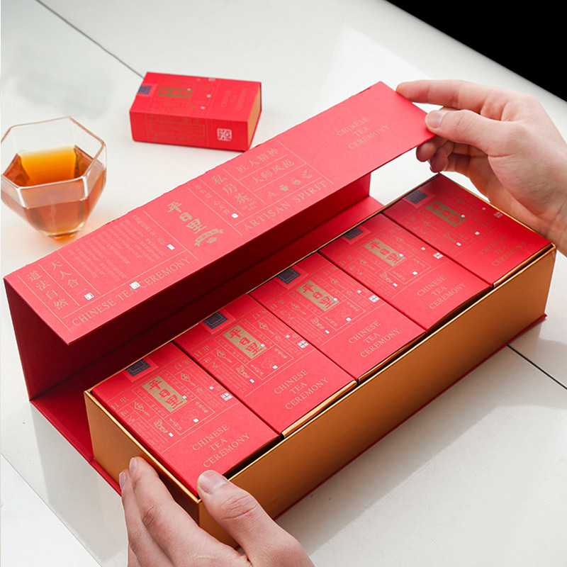高档烟条形茶叶包装盒空盒岩茶白茶两泡三两装小烟盒翻盖茶叶纸盒