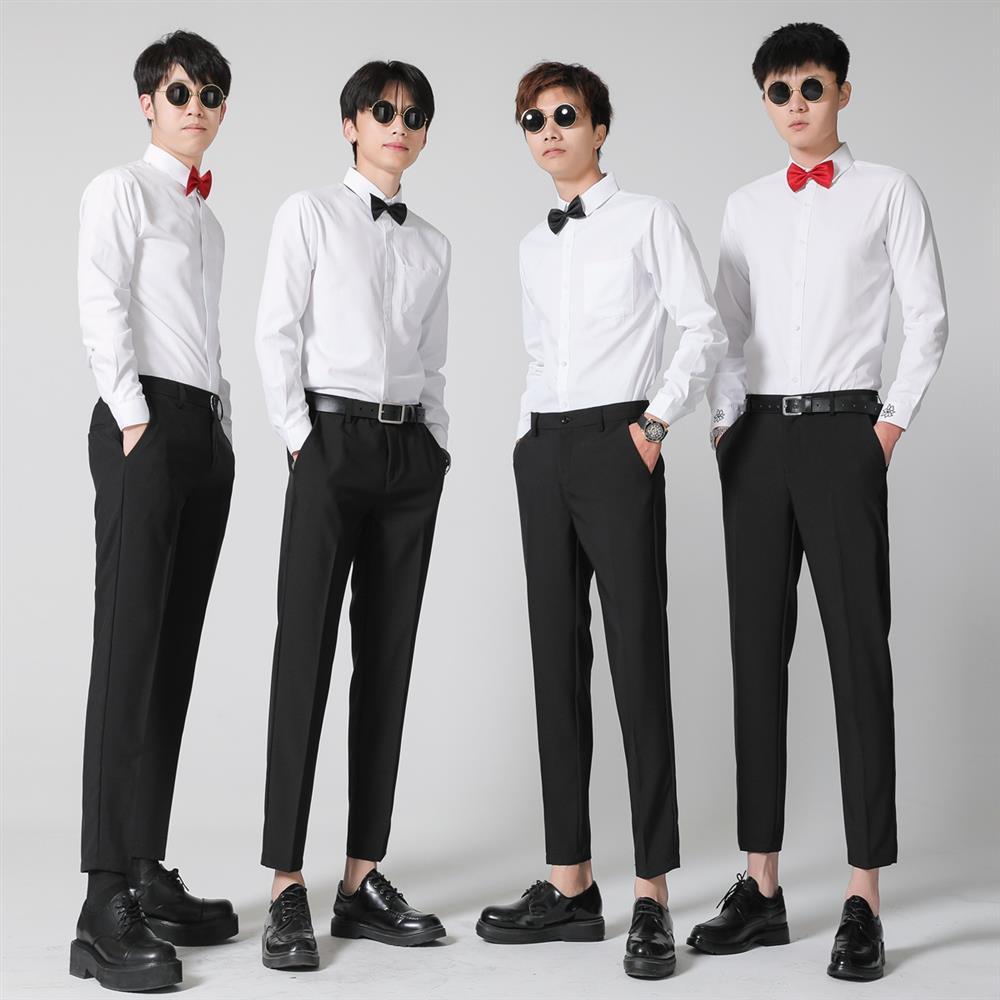 伴郎服兄弟装男士衬衫西裤背带套装西式礼服合唱新郎迎亲结婚衣服