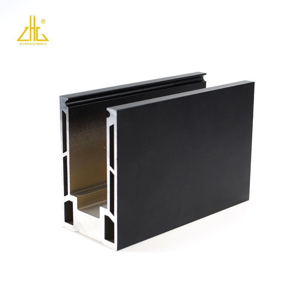 生产定制铝合金玻璃地槽u槽 可夹12 13mm玻璃 黑色白色氧化