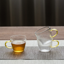 玻璃小茶杯家用茶具透明主人杯单杯女品茗耐热玻璃杯带把杯子水杯