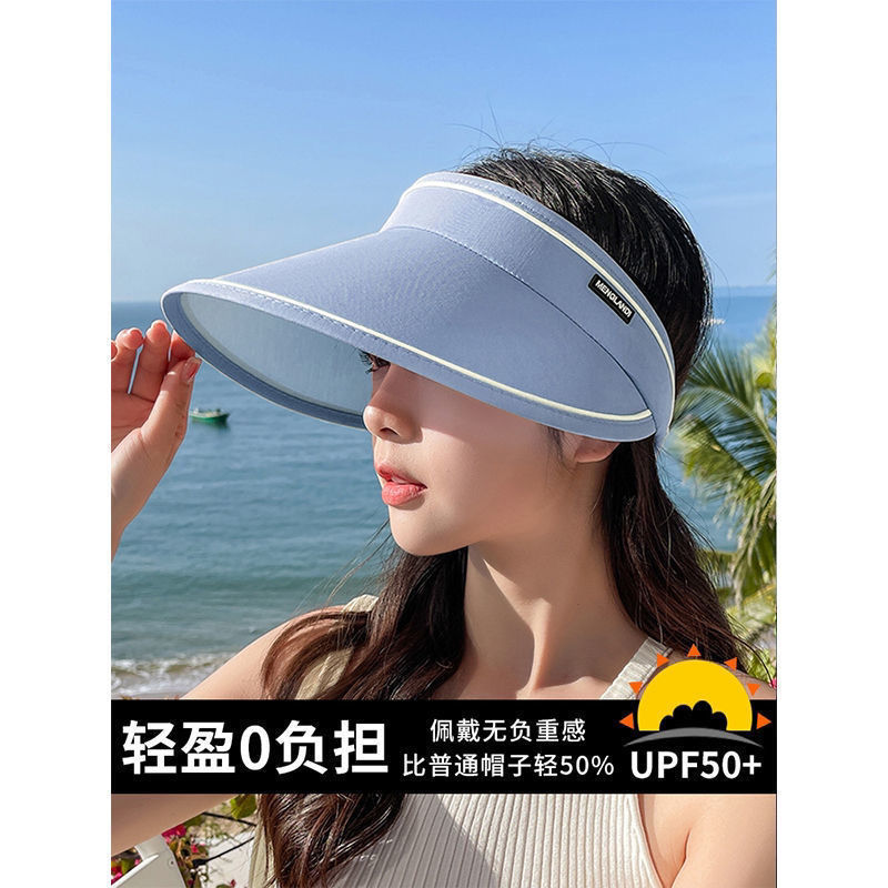 Sun Protection Hat Women's Uv-Proof Sun Hat Cover Face Sun Hat Big Brim Riding Electric Car Summer Topless Hat