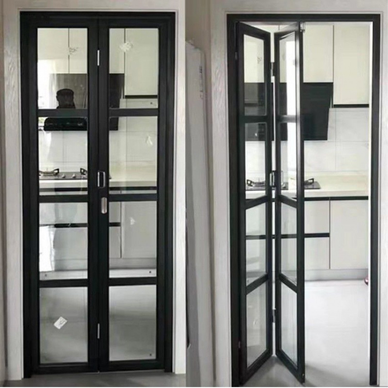 厨房门厨房小折叠门室内移门卫生间硅镁铝合金钢化玻璃衣帽间厕所