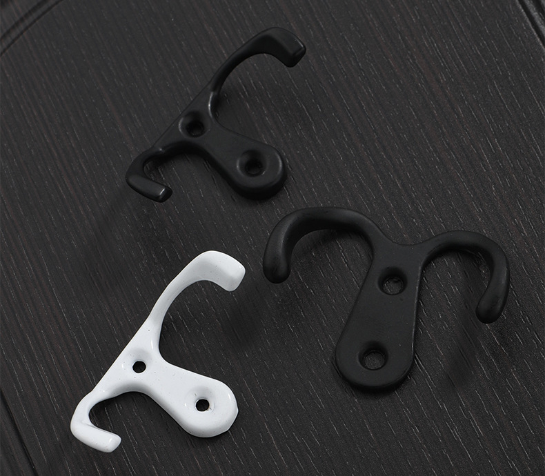 多款仿古中式创意衣服挂钩挂衣钩壁挂门后衣帽双钩喷漆黑色