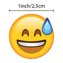 流汗黄豆贴纸500张/卷可爱流汗黄豆贴纸emoji表情包脸贴无语笑脸
