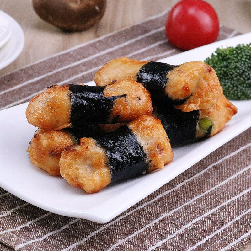 紫菜花枝卷00g约33个鱼丸紫菜卷油炸速食小吃炸鱼条厂工厂批发