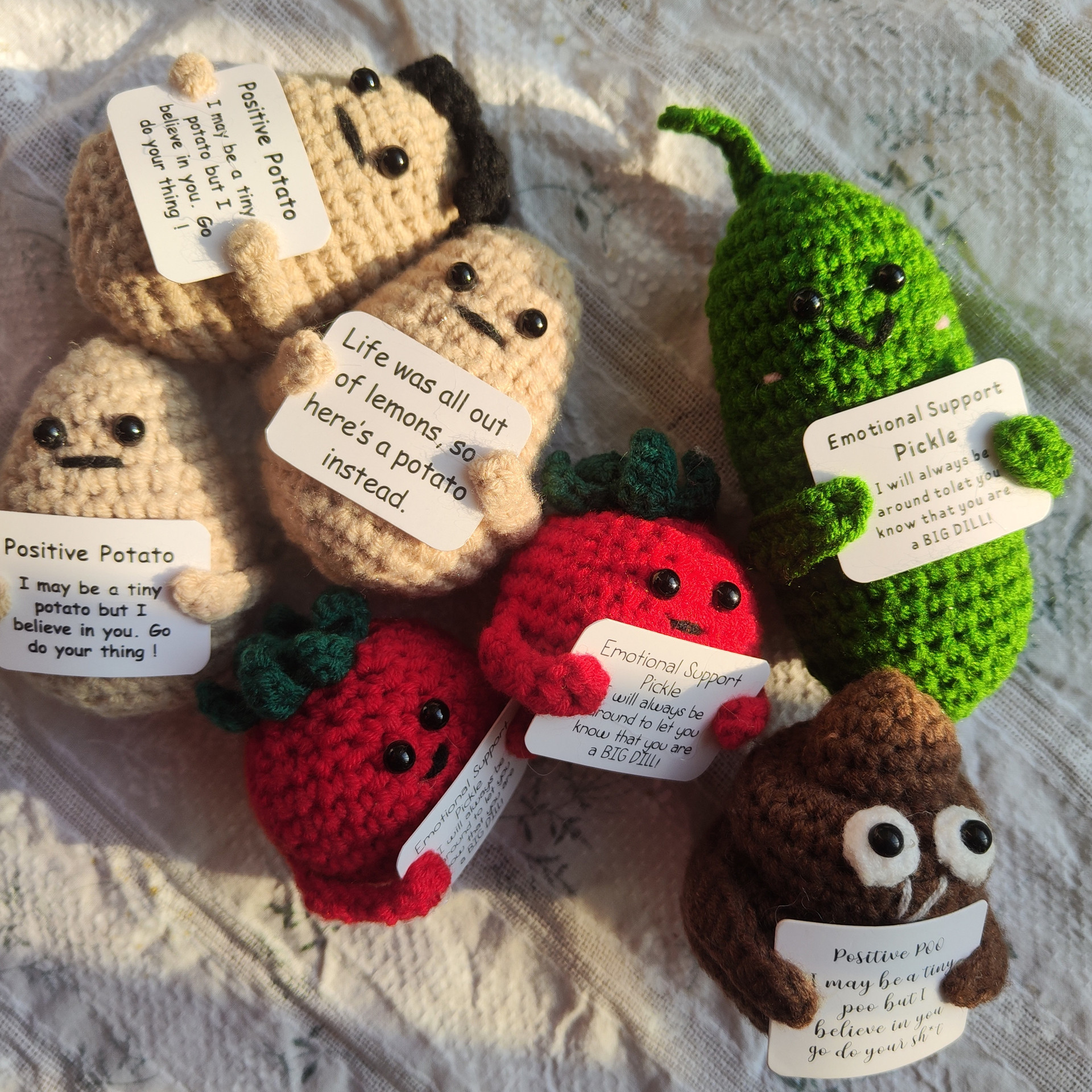 cucumber hand-woven positive energy ornaments funny potato tomato poop wool crocheted finished product