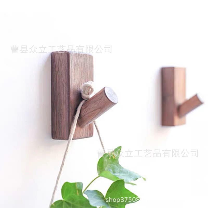 Hanger Hook Wooden Hook Nordic Ins Nail-Free Non-Perforated Clothing Store Wall Sticky Hook Stress Wall Hook