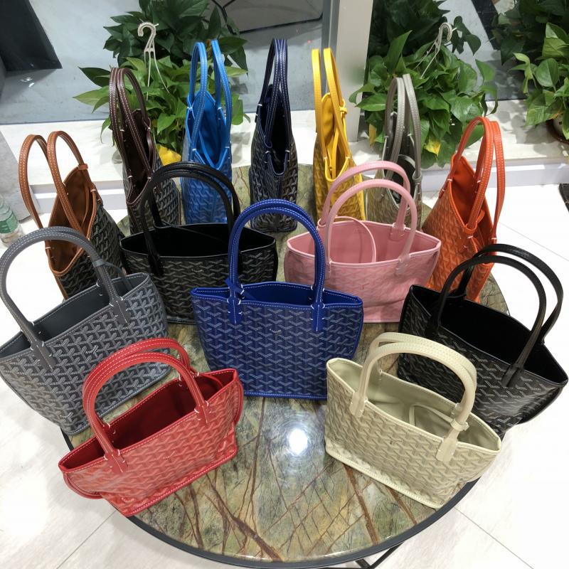 高雅德goyard戈雅包帆布mini购物袋tote狗牙菜篮子手提单肩托特包