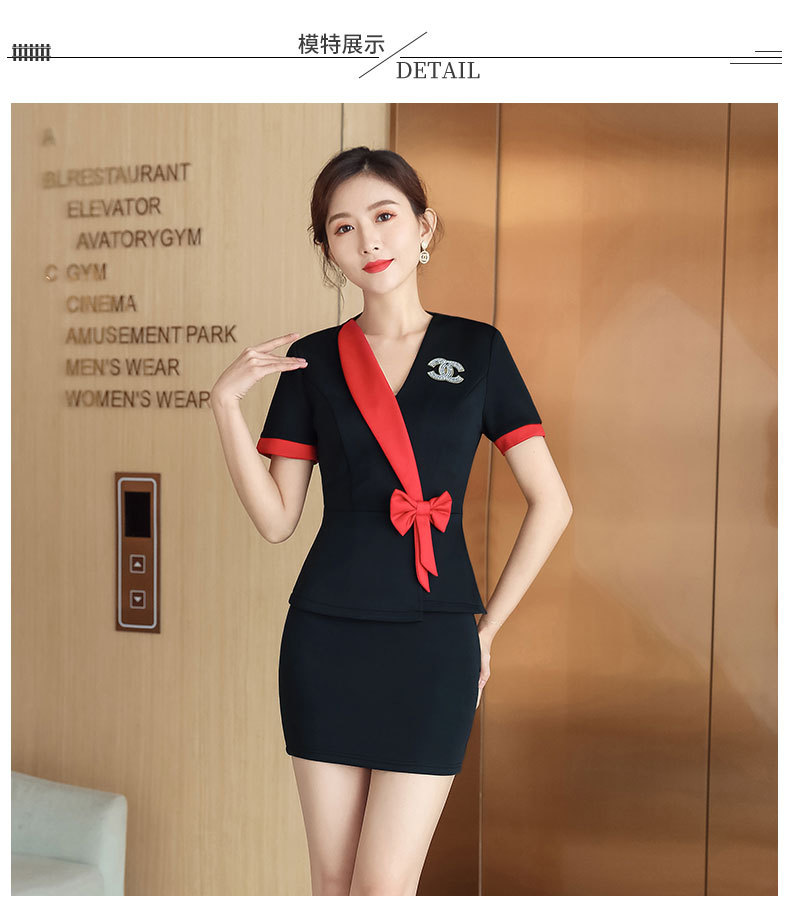 按摩足浴技师服新款足疗空姐套装美容师服装桑拿洗浴工作服女8069