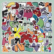 52张alphabet lore贴纸卡通字母儿童玩具手账本装饰防水diy贴画