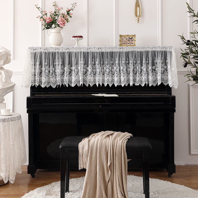 钢琴罩蕾丝半罩简约电子钢琴套罩盖布全罩装饰布防尘罩-阿里巴巴