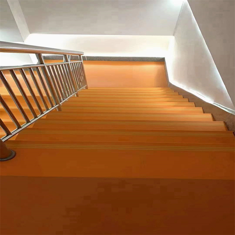 橙色黄防滑条办公地板胶pvc楼梯踏步垫台阶改造幼儿园学校踏步板