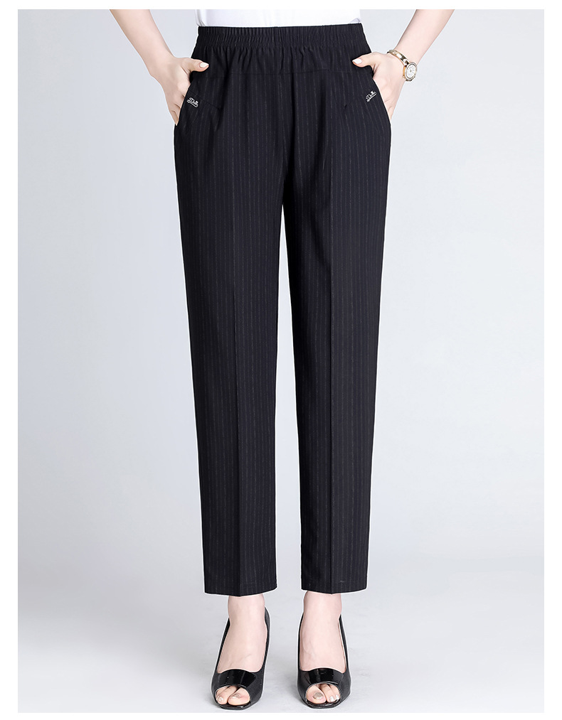 妈妈裤子宽松直筒长裤中年人外穿春秋款季高腰50岁休闲中老年女裤