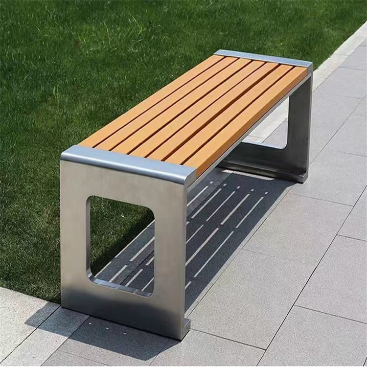 厂家供应户外不锈钢长条凳 广场公园休闲休息无靠背座椅