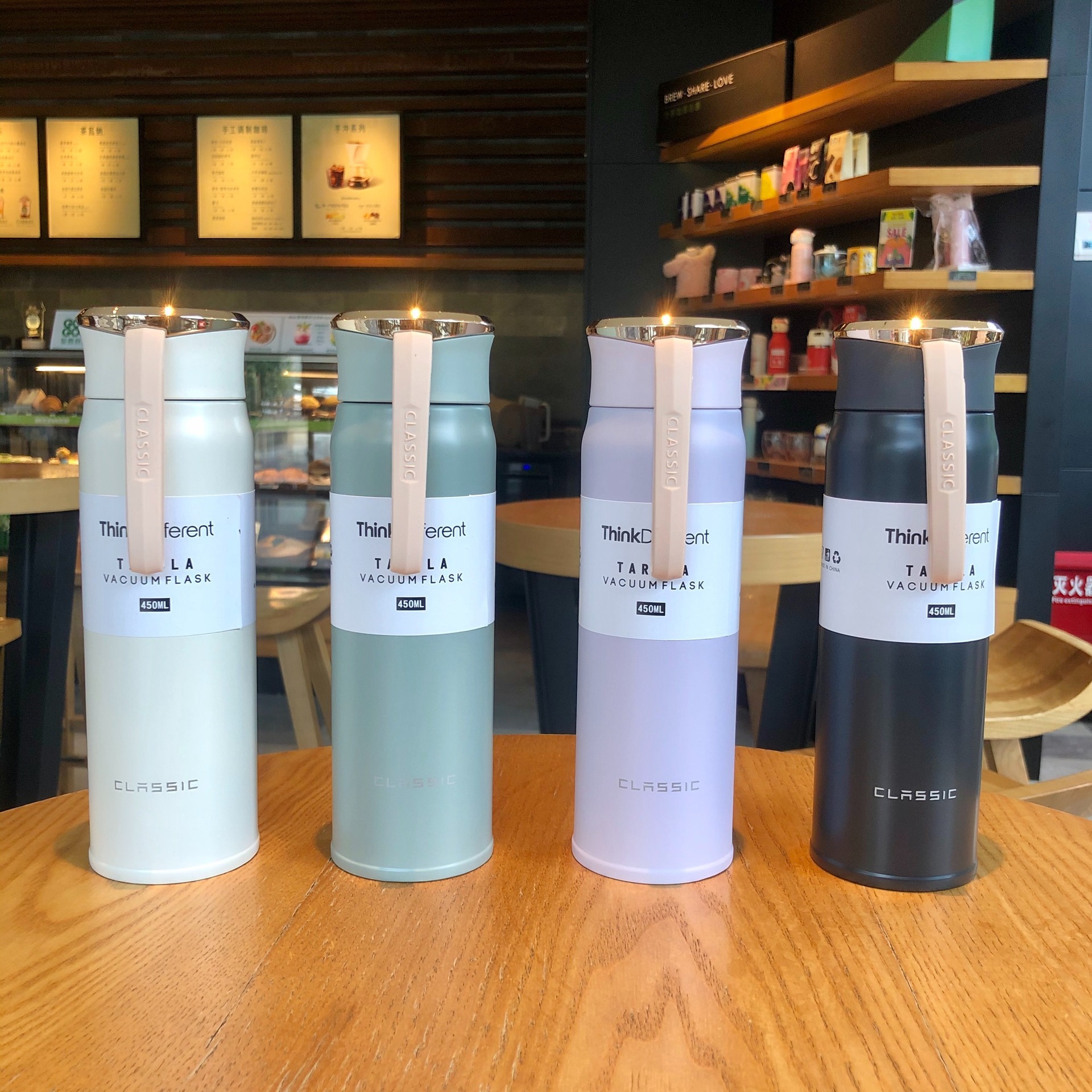 艾可思特斯拉保温杯简约时尚办公泡茶杯韩系风高颜值便携礼品水杯