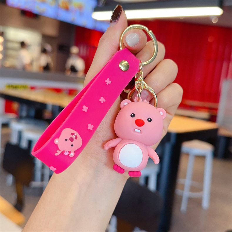 Cartoon Crossdressing Beaver Loppy Ruby Key Chain Cute Doll Exquisite Handbag Pendant Xiaohongshu Same Style