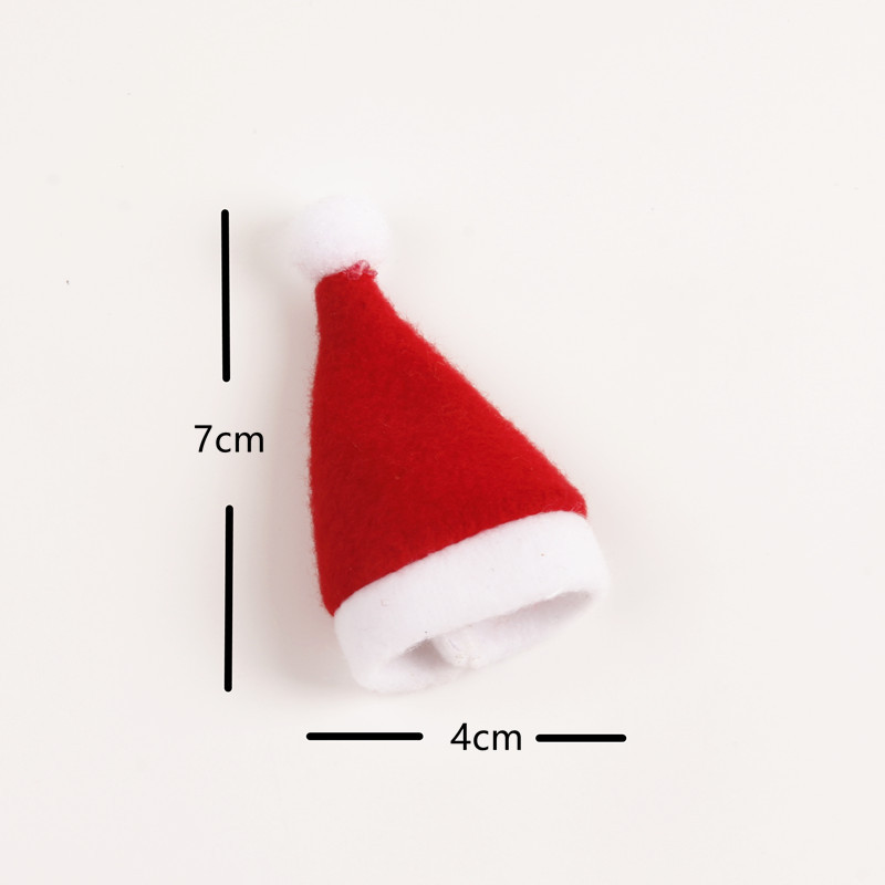 2023 New Mini Christmas Hat Wine Bottle Cap Christmas Small Hat Christmas Hat Knife and Fork Set Christmas Decorative Accessories