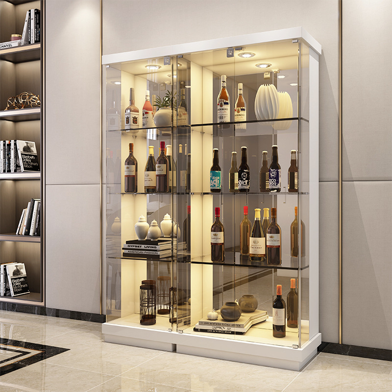 客厅现代简约玻璃酒柜餐厅酒柜靠墙餐边柜酒柜一体商店酒柜展示柜