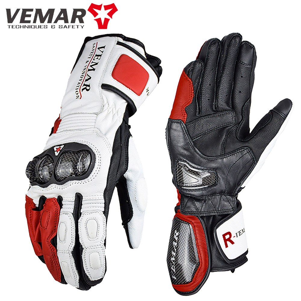 摩托车机车骑行手套男长款真皮防风碳纤护壳防摔四季越野骑士装备