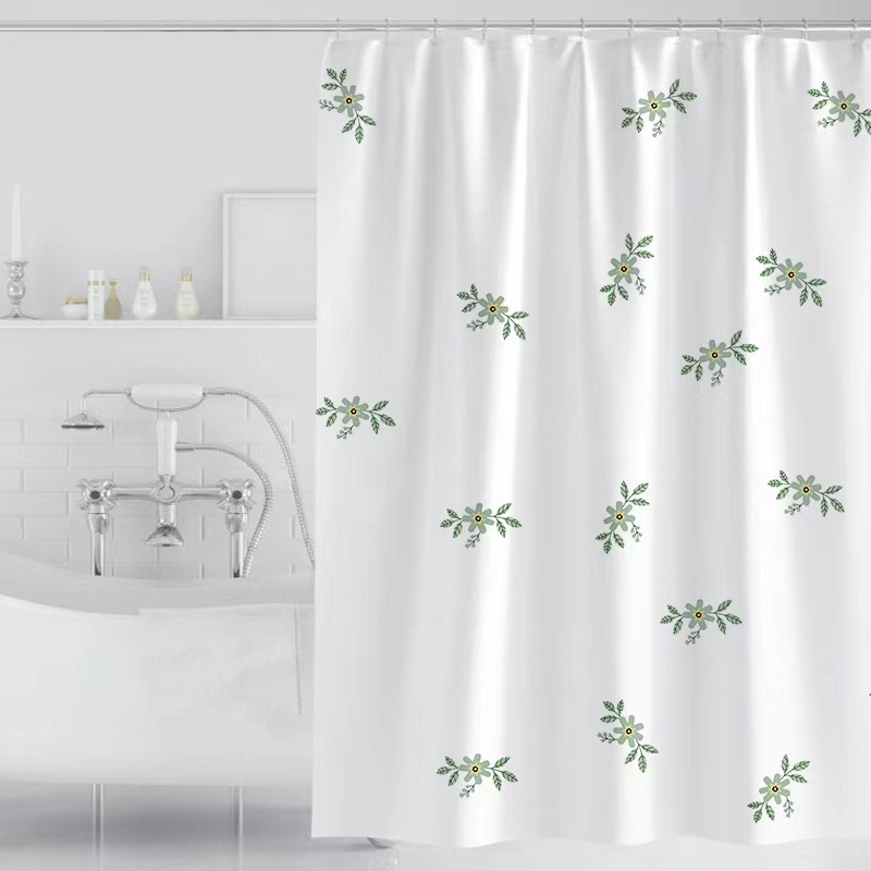 new digital printing colorful leaves plant bathroom shower curtain foreign trade wholesale waterproof and mildew-proof partition