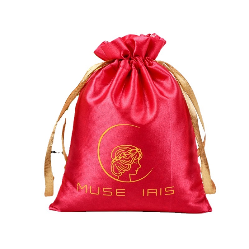 Satin Cloth Drawstring Cosmetics Storage Bag Jewelry Satin Cloth Packaging Bag Printable Logo