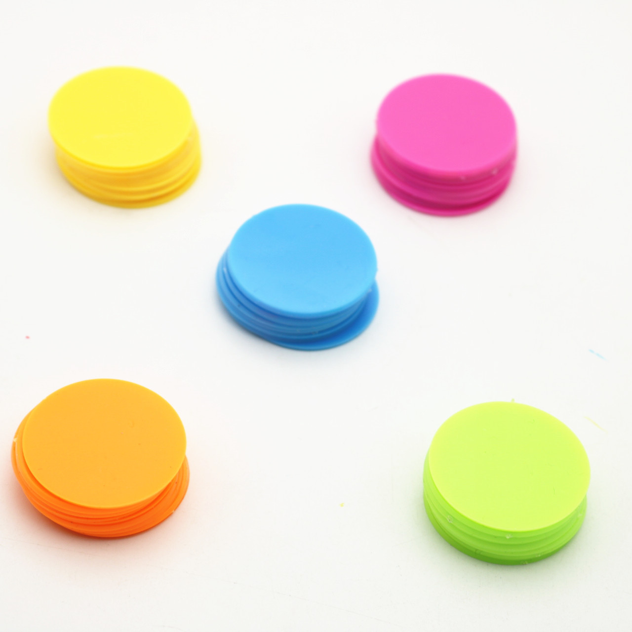 批发艺彩彩色圆866几何片套装数学教具模型5种颜色50颗塑料圆片