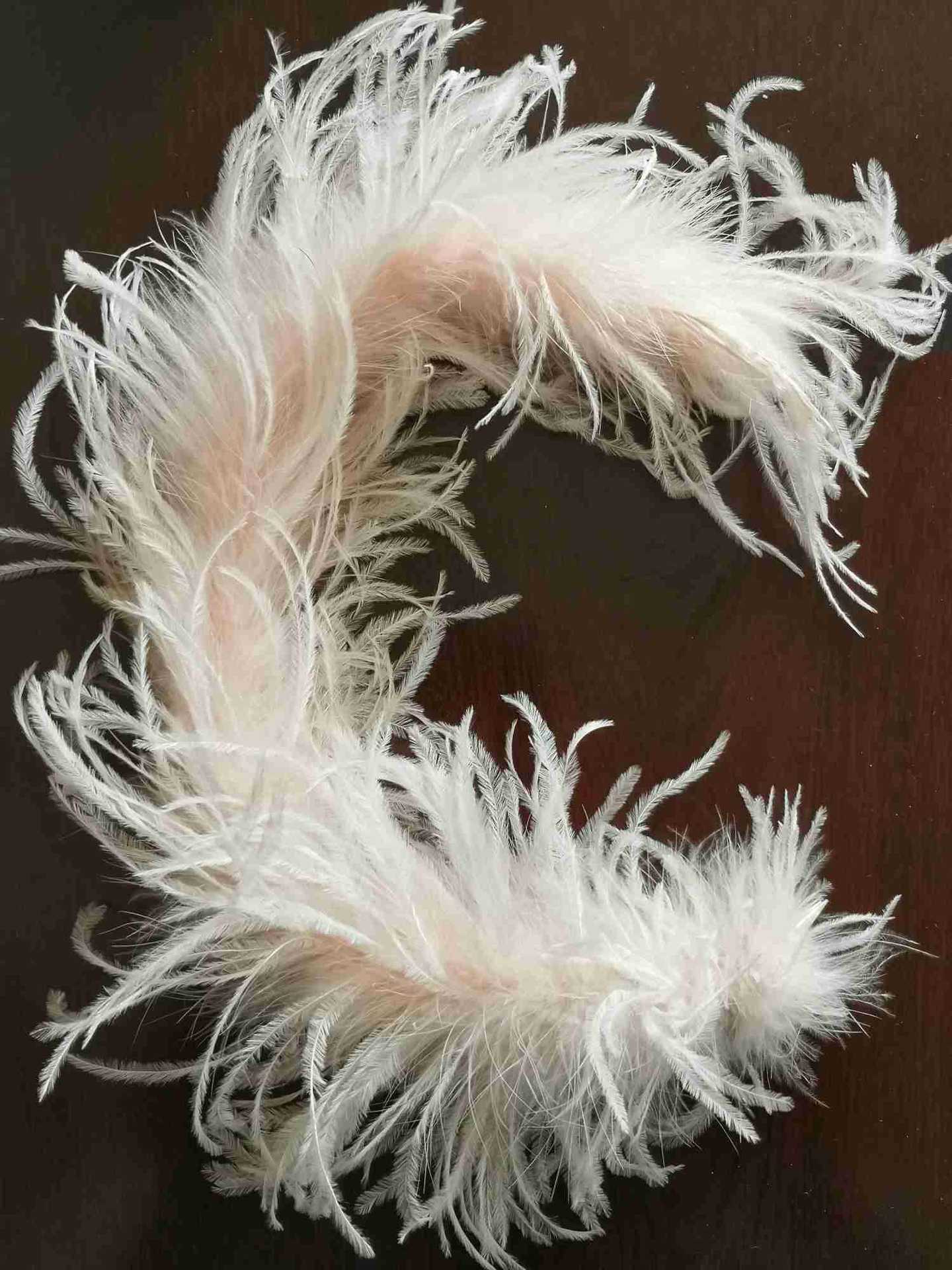 厂家直销鸵鸟毛条规格两码长鸵鸟羽毛条适合服饰搭配 颜色不限-阿里巴