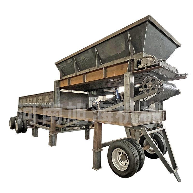 大型移动式泥石分离机土石筛分机建筑垃圾筛土滚轴筛选机筛石头机