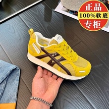 红青蜓真皮厚底德训鞋女2025新款春夏轻便软底网鞋透气网面阿甘鞋